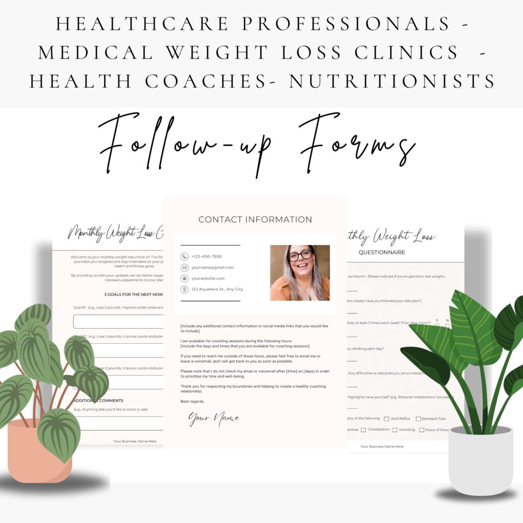 Semaglutide Weight Loss Form Follow up Checklist Weight Loss Tracker Wegovy Tirzepatide Form Semaglutide Wegovy Symptom Tracker