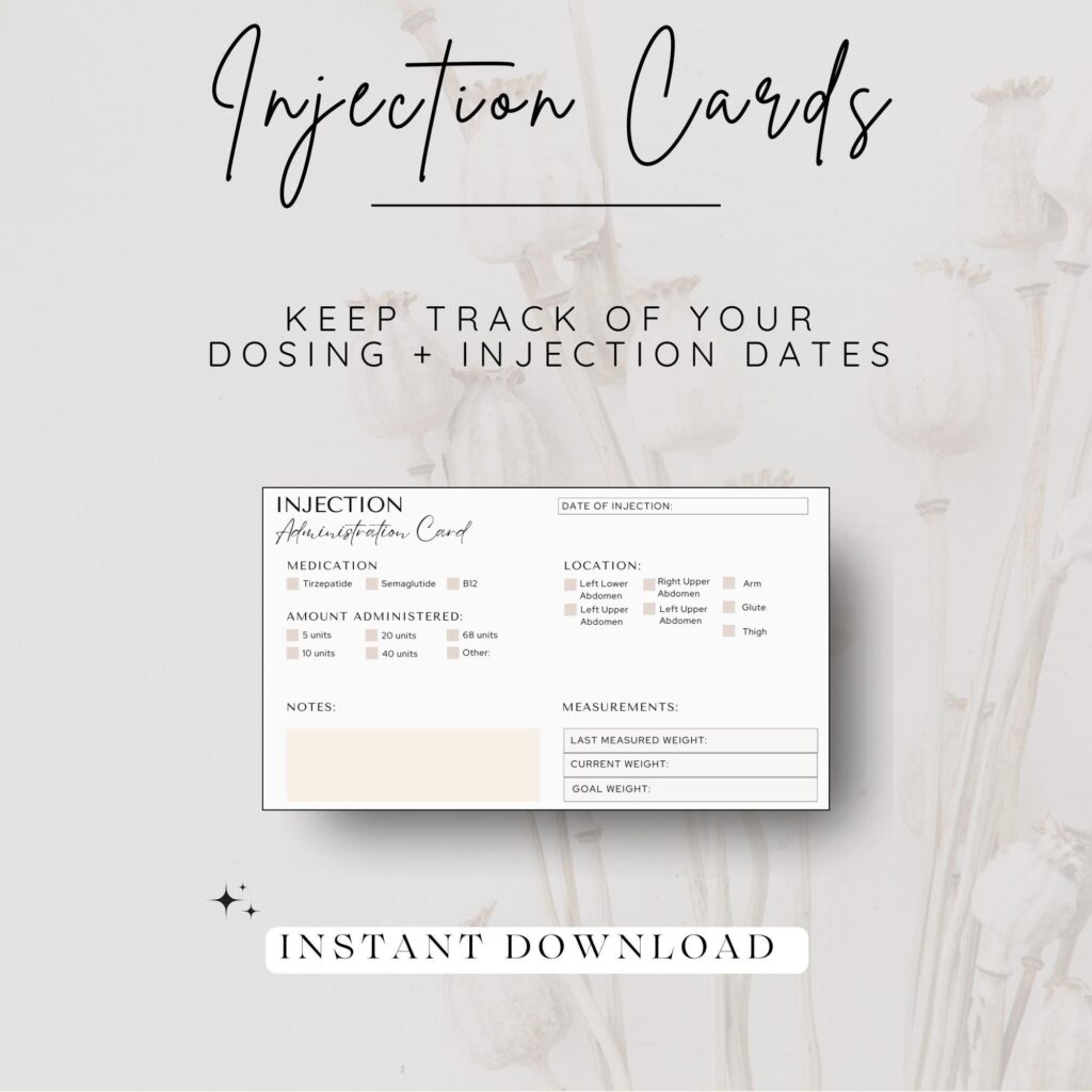 AfterCare Card Templates GLP Injection Card Shot Care Card Semaglutide Tirzepatide Medical Weight Loss Template Med Spa Forms