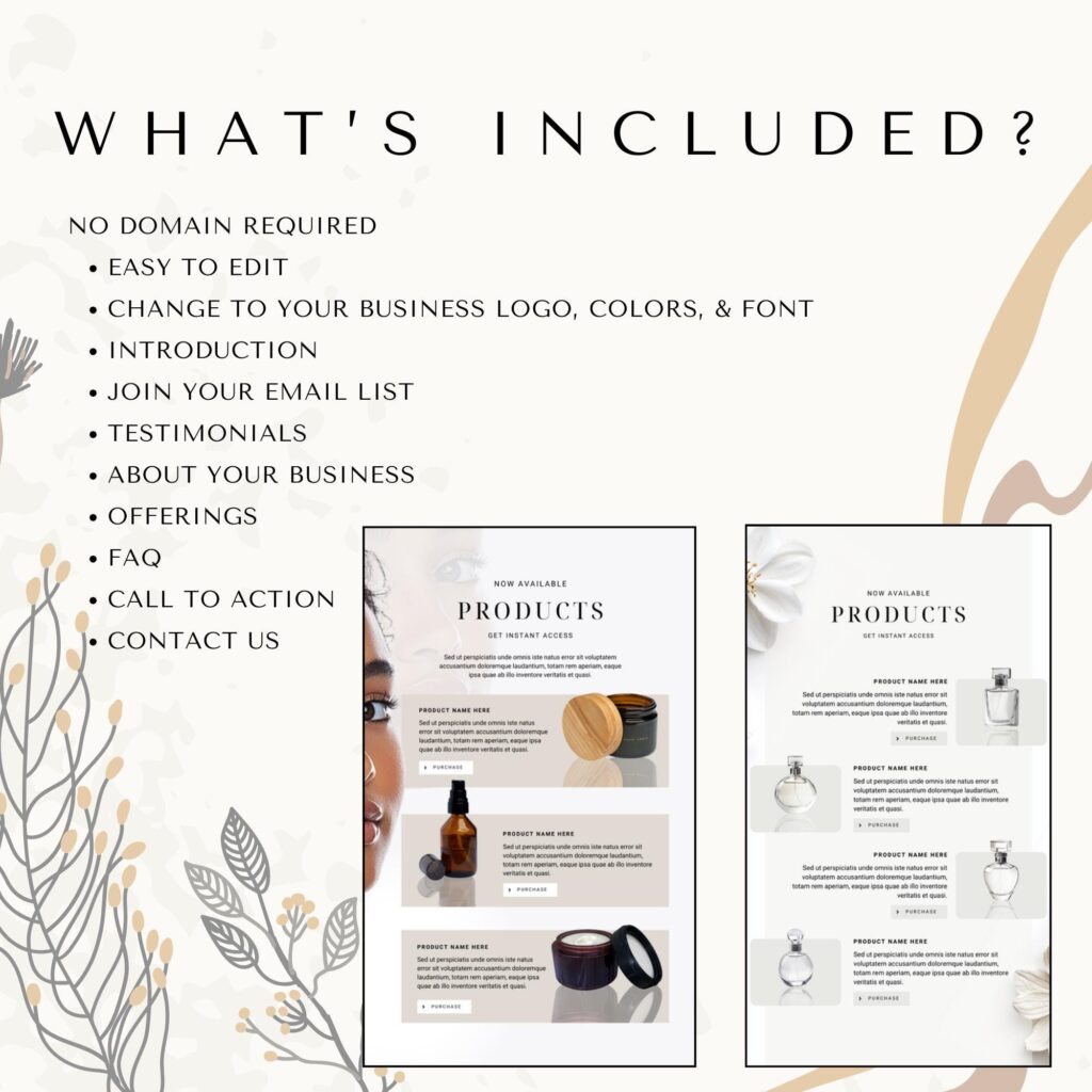 Website template Canva landing page One page website Sales page template Coaching website Boho Canva website, Coach website