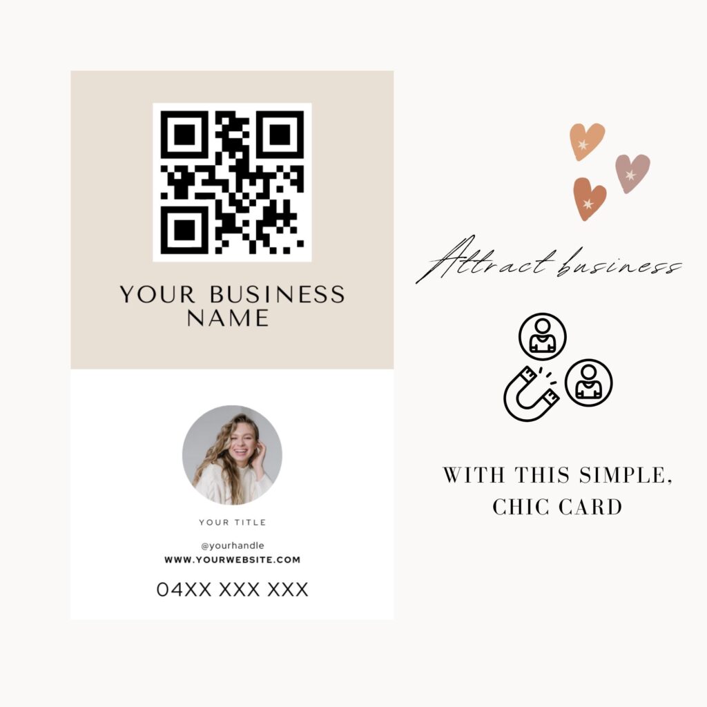 Business Card with QR Code Simple Editable with Photo