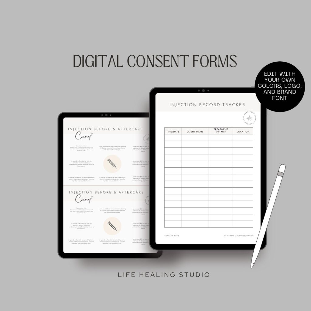 Vitamin C Vit D3 Vit B12 Injection Client Intake Forms Editable Shot Client Intake and Consent Forms Vitamin Shot Informed Consent Template