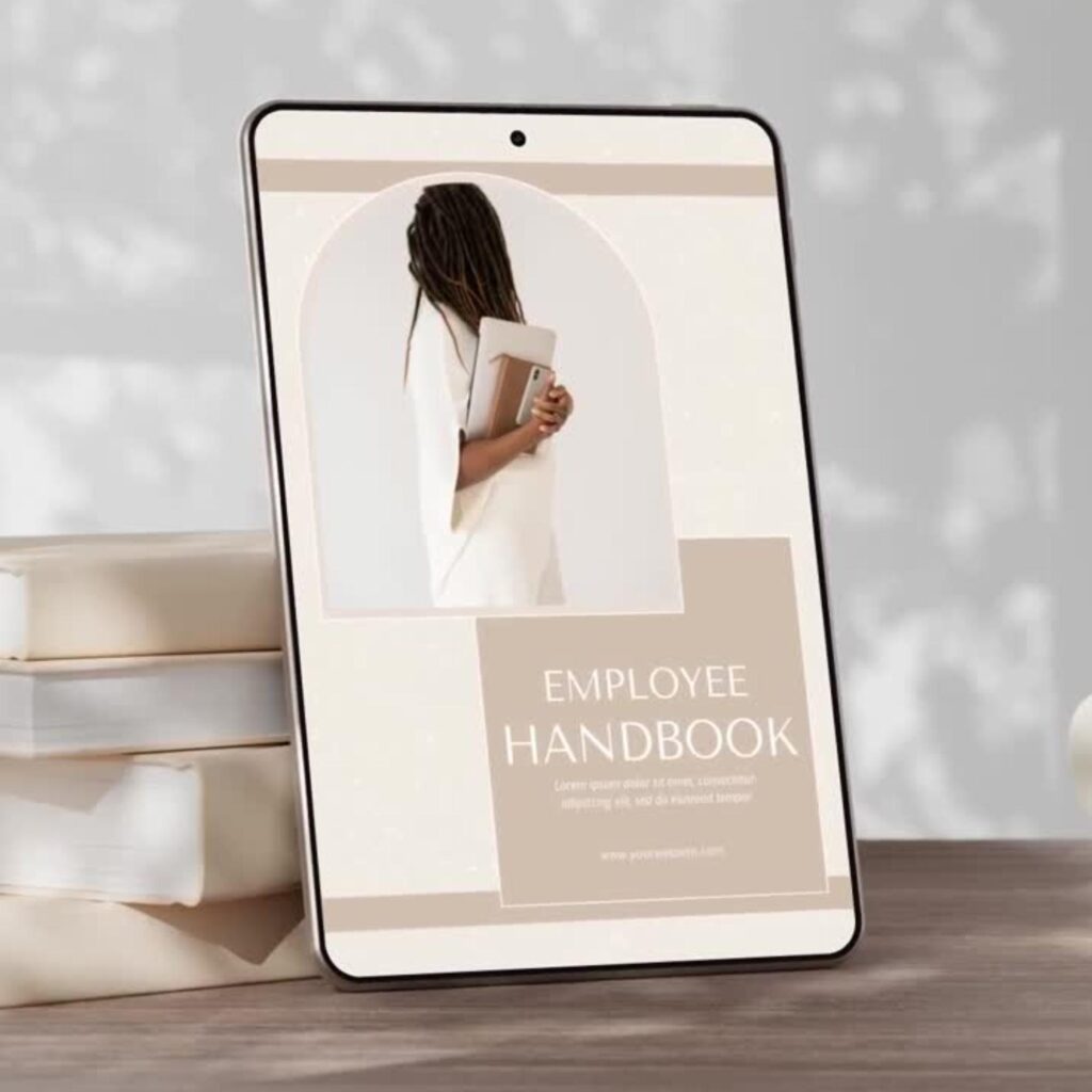 Employee handbook New Hire Handbook Checklist HR Manual New Hire Onboarding Canva Template Handbook 2025 Employee Welcome